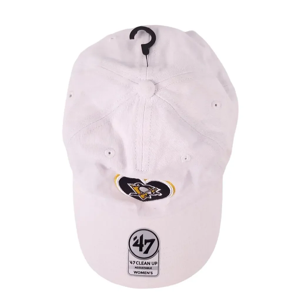 Pittsburgh Penguins 47 Heart NHL Womens White Hart Baseball Hat NWT NEW
